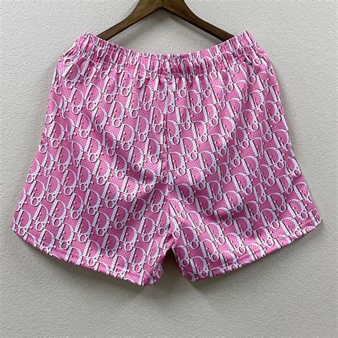 pink and white dior shorts|Dior black shorts.